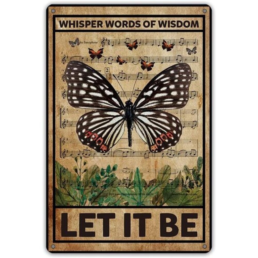 Let It Be The Beatles Metal Tin Sign Wall Decor Retro Whisper Words of Wisdom